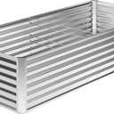8x4x2FT Galvanized Raised Garden Bed,Planter Raised Beds-Metal Garden Box,Large Plant for Outdoor Planting, Vegetables Bed，Flower,herb-Silver