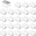 PATIKIL 24pcs Rectangle Chair Leg Cover with Felt Pad, 14mm Slide Smoothly No Scratches No Noise Furniture Feet Hardwood Protectors Tips Floor Glides Tubing Caps for Office,White Grey