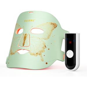 LED Face Mask Light Therapy, Red Light Therapy for Face, 324 LEDs and 4 Modes Light Therapy Mask, Infrared Face Mask Light Therapy and Red & Blue Dual-Light for Wrinkles, Fine Lines and Blemishes