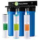 iSpring WGB32B-KS Whole House Water Filter System, 3-Stage Filtration, Reduces Heavy Metals, Hydrogen Sulfide, Chlorine, Chloramine, Sediments