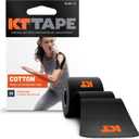 KT Tape, Original Cotton, Elastic Kinesiology Tape, Everyday Muscle and Joint Support, Daily Pain Relief, 20 Count, 10 Precut Strips, Black