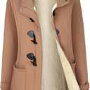 Gihuo Winter Jackets for Women Sherpa Lined Jacket Women Duffle Toggle Coat Hooded Fleece Jacket (Large, Khaki)