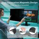 Magnetic 27 Inch Privacy Screen for Monitor,16:9 Removable Anti Blue Light Filter for Desktop PC, Hanging Anti-Spy Privacy Shield with Easy Installation for Office and Home