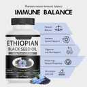 Ethiopian Black Seed Oil Capsules 4.64% Thymoquinone Purely Nutrient Organic Cold Pressed Black Cumin Seed Oil Softgels, Non-GMO, Gluten-Free, 60 Softgels