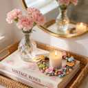 2 x Valentine Candle Rings, 6 Pcs Conversation Heart Decor for Pillar Candles, Pink Felt Mini Wreath with Love Messages for Table, Cabinet, Candy Heart Centerpiece, Wedding & Home Decor