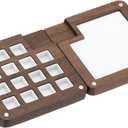 PATIKIL 15 Grids Mini Portable Palette, Walnut Sketchbook Watercolor Palette, Mixing Tray Pocket Magnetic Travel Paint Palette for Painters Artists Acrylic Painting, Dark Brown