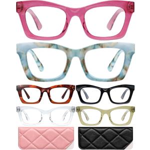 CCVOO 1.75 Stylish Reading Glasses for Women, Stylish Eyeglasses, Blue Light Readers for Women, (A8 Glow Theory)