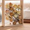 JOSON Wooden Dried Flower Photo Frame Dried Flower Display Stand Decorative Floating Photo Frame（8 * 10''-primary color