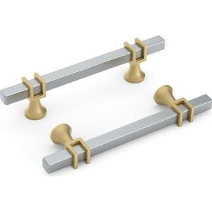 Cabinet Knobs Goldenwarm 10-Pack 3" Brushed Gold Cup Pulls Cabinet Handles