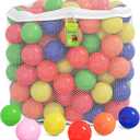 Click N' Play Ball Pit Balls for Kids, Plastic Refill Balls, 200 Pack, Phthalate and BPA Free, Includes a Reusable Storage Bag with Zipper, Bright Colors, Gift for Toddlers and Kids