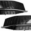 Topteng 1Pair Car Bumper Fog Light Lamp Cover Grille Grill Fit for Audi A4 S-line S4 2013 2014 2015 8K0807682M, 8K0807681L