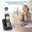 VTech Cordless Phone with DECT 6.0, Full-Duplex Speakerphone, Lighted Display, Backlit Keypad, Caller ID/Call Waiting, Volume Control, Hearing Aid Compatible, Wall Mount | VG131-11 (Black)