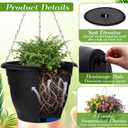 20 Pack 10 Inch Plastic Hanging Planter Bulk Black Hanging Baskets for Plants with Drainage Trays Self Watering Plant Pot Outdoor Indoor Planter for Garden, Balcony, Porch, Patio Decor
