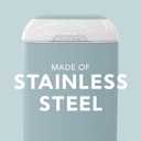 Diaper Genie Platinum Pail (Glacial Blue) is Made in Durable Stainless Steel and Includes 1 Easy Roll Refill with 18 Bags that can Last up to 5 Months.