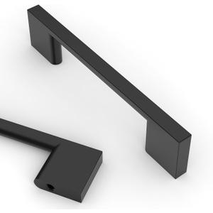 Asidrama 10 Pack 3.75 Inch(96mm) Matte Black Kitchen Cabinet Handles, Cabinet Pulls Kitchen Cabinet Hardware for Cupboard Drawer Pulls