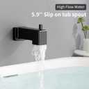 Shower Valve Trim Kit with Tub Spout Wall-Mounted Tub Shower Rough-In Mixer Valve Tub and Shower Trim Kit Bathroom Trim Kit Matte Black