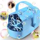 Bubble Machine Durable Automatic Bubble Blower, 18000+ Big Bubbles Per Minute Bubbles for Kids Toddlers Bubble Maker Operated by Plugin or Batteries Bubble Toys for Indoor Outdoor Birthday PartyBlue