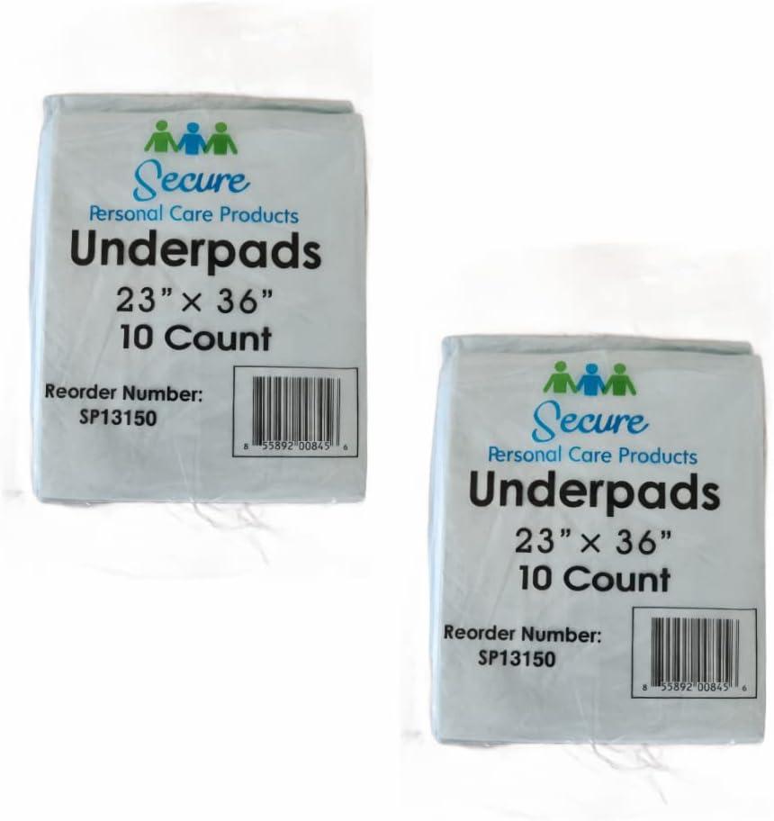 2 Pack Underpads 23 x 36 10 Count