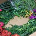Artificial Faux Hanging Outdoor Flowers Plants Basket for Summer Outside Decoration, 14 Bundles Fake Silk UV Resistant Look Real Colorful Daisy Fern in Planter for Home Porch Patio Garden Yard Decor