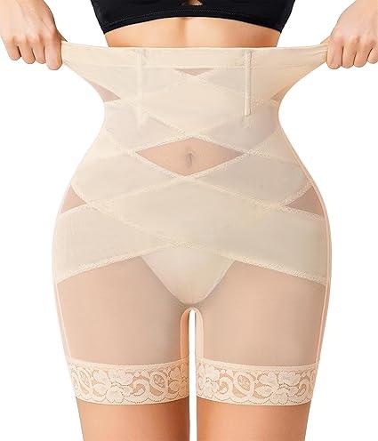 Nebility Tummy Control Shapewear Shorts High Waisted Body Shaper Butt Lifting Panties Thigh Slimmer Girdle, M
