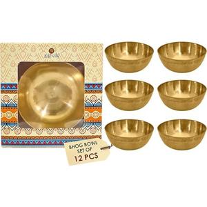 SATVIK Set of 12 Pure Brass Bhog Bowl Set for Pooja | Indian Puja Katori for Meditation, Prasad & Diwali Offerings | Tibetan Buddhist Altar Supplies | Durable & Elegant Brass Pujan Bowls (2cm x 5.7cm) SATVIK Set of 12 Pure Brass Bhog Bowl Set for Pooja | Indian Puja Katori for Meditation, Prasad & Diwali Offerings | Tibetan Buddhist Altar Supplies | Durable & Elegant Brass Pujan Bowls (2cm x 5.7cm)