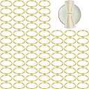 Set of 100 Elegant Gold Napkin Rings, Stainless Steel Rotundity Napkin Rings for Wedding, Christmas, Party Table Settings