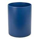 Round 9.5 x 8 Iron Metal Bathroom Trash Can Wastebasket Home Office Bedroom Fits 2.25 Gallon Trash Bag Liner, Navy Blue
