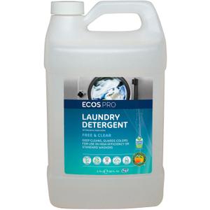 ECOS PRO Liquid Laundry and Microfiber Detergent, Free & Clear, Unscented, Concentrated & Ideal for Commercial & Industrial Use, PL9764/04, 1 Gallon Bottles (Case of 4)