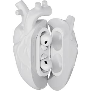 2 x AirPods Pro 2 Case  Heart-Shaped Silicone Protective Cover with Keychain Shockproof Design Compatible with AirPods Pro 2nd Generation (White)