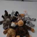 Zhanmai 6 Pieces Safari Stuffed Animals Plush Jungle Toys Set for Boys Girls, Lion Elephant Zebra Giraffe Tiger Monkey for Animal Themed Parties Student Baby Shower Award Decoration(Novel Style)