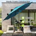 Blissun 10FT Outdoor Patio Umbrella, Outdoor Table Umbrella, Yard Umbrella, Market Umbrella with 8 Sturdy Ribs, Push Button Tilt and Crank