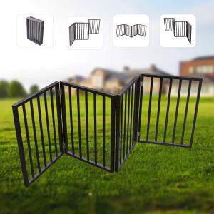 Pet Gate  Dog Gate for Doorways, Stairs or House  Freestanding, Folding, Brown, Arc Wooden