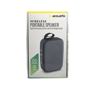 Acoustix Wireless Portable Stereo Sound Speaker, Black