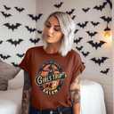 Halloween Shirt Salem Witch Shirt: Women Girls Trip Salem Tshirt Funny Halloween Tees (Brown, M)