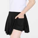 Skort Girls, Athletic Skirts for Tennis Golf, Butterfly Flowy Shorts for Kids, Shorts with Pocket (11-12 Years, A-black)