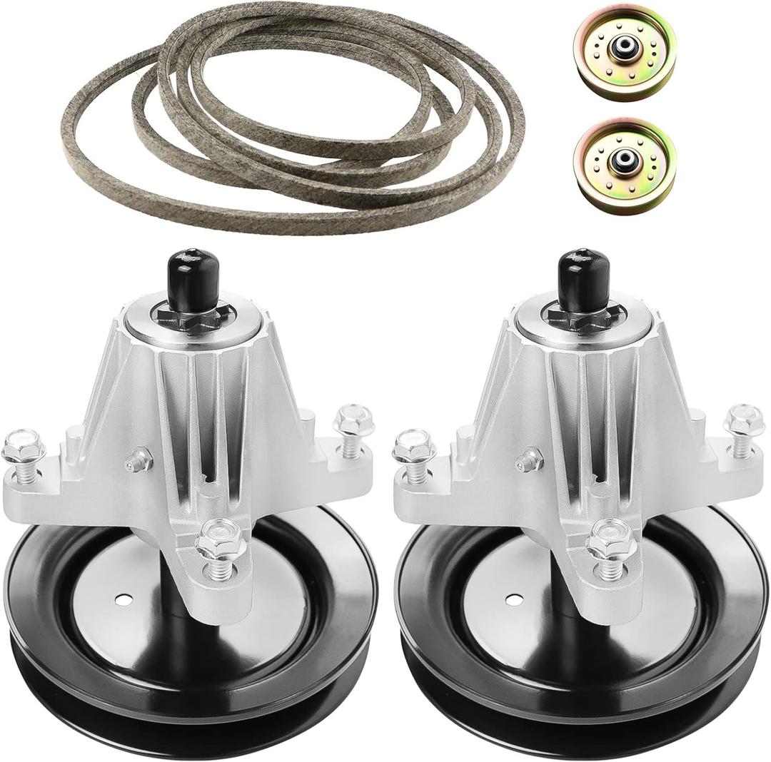 42 Mower Deck Rebuild Kit Fit for Cub Cadet LTX1040 LTX1042, 2 Spindle Assemblies 618-04822 618-04889 918-04822, 2 Flat Pulleys, 2 Idlers, 1 Deck Belt (96 1/2" x 1/2") 754-04060 954-04060