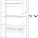 JSB 5-Tier Adjustable Shelving Unit, Heavy Duty Storage Rack Organizer Metal Corner Shelf for Kitchen Living Room Laundry Pantry Bathroom (White, 5 Tier)