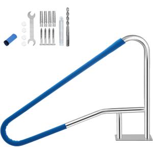 Garvee Pool Handrail 54"x36", Pool Railings for Inground Pools, Safety Handrails 375lbs Load Capacity, 304 Stainless Steel Stair Rail with Grip Cover