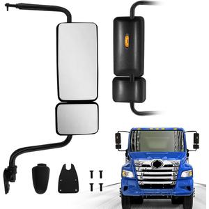 Black Door Mirror with Signal Light Power Heated Adjustable Mirrors Right Passenger Side fit for 2011+ Hino 238 258 268 338 Semi Trucks (Right)