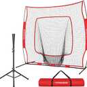 VIVOHOME Baseball Softball Batting Net - 7x7 Ft Baseball Backstop, Softball Practice Net for Hitting, Pitching, Throwing with Batting Tee and Carry Bag