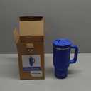 32 oz Tumbler with Handle and Straw: Stainless Steel Insulated Tumbler Keeps Cold for 24 Hours, Leakproof Travel Cup Fits in Cup Holder and BPA-Free,Royal Blue