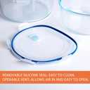 Large Borosilicate Tempered Glass Food Storage Containers with BPA-Free Lids, [2 Pack] Round Airtight Food Containers (100oz+64oz). Microwave, Oven, Freezer and Dishwasher Safe.