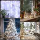 3 x Fairy Lights Battery Operated String Lights 16.4ft 50LED Flashing and Constant Light Waterproof Silver Wire for Christmas DIY Party Wedding Decoration (White, 2 Pack)