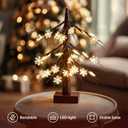 Bluesea Brown Birch Tree with LED Lights, Tabletop Tree with Snowflake Decorations, Battery Powered Timer Money Tree, Christmas Decorations Lighted Tree for Indoor Home Decor (1 PCS)
