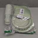 350 Pcs Sage Green Paper Plates and Napkins, Sage Green Party Supplies Include Green Scalloped Plate Paper Napkin Cup Plastic Cutlery for Baby Shower, Wedding, Birthday