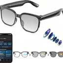 AI Smart Glasses with Camera,8MP Camera Glasses,1080P Anti-Shake Video Recording Glasses, Real Time Translation,AI Voice Assistant,Object Recognition,Bluetooth Sunglasses for Men Women (Photochromic)