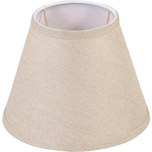Aspen Creative 56028, Empire Uno Lamp Shade in Medium Brown Burlap Textured Fabric, 5" Top x 9" Bottom x 7" Slant Height, Slip UNO 33mm