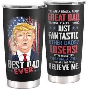 Mocosweeties Gifts for Dad from Daughter, Son - Birthday, Fathers Day, Christmas Gifts for Dad - Christmas Father Gift Ideas - New Papa Daddy Stepdad Gift Ideas for Men - 20 Oz Black Tumbler