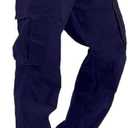 ALLABREVE Mens Casual Joggers Pants Hiking Drawstring Chino Cargo Pants Straight Leg Pants (34, Navy Blue)