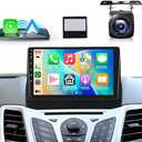 2G+64G Android Car Stereo for Ford Fiesta 2009-2014,Wireless Carplay Android Auto Car Radio, 9’’ Touch Screen Head Unit with GPS WiFi Bluetooth Mirror Link FM RDS AHD Backup Camera Mic